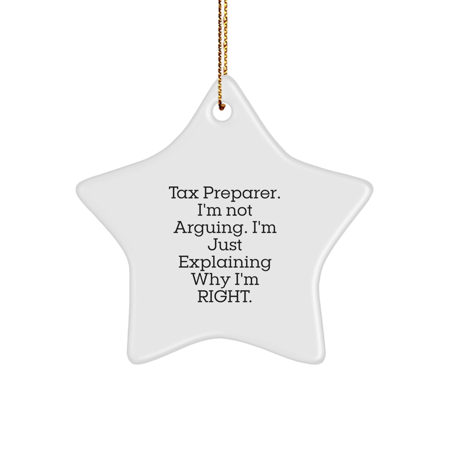 Tax Preparer Gifts from Friends - Funny Star Ornament, Christmas Unique Gifts for Tax Preparer, Star Shaped Decorations, Gifts for Tax Professionals, Funny Tax Quotes - Image 1