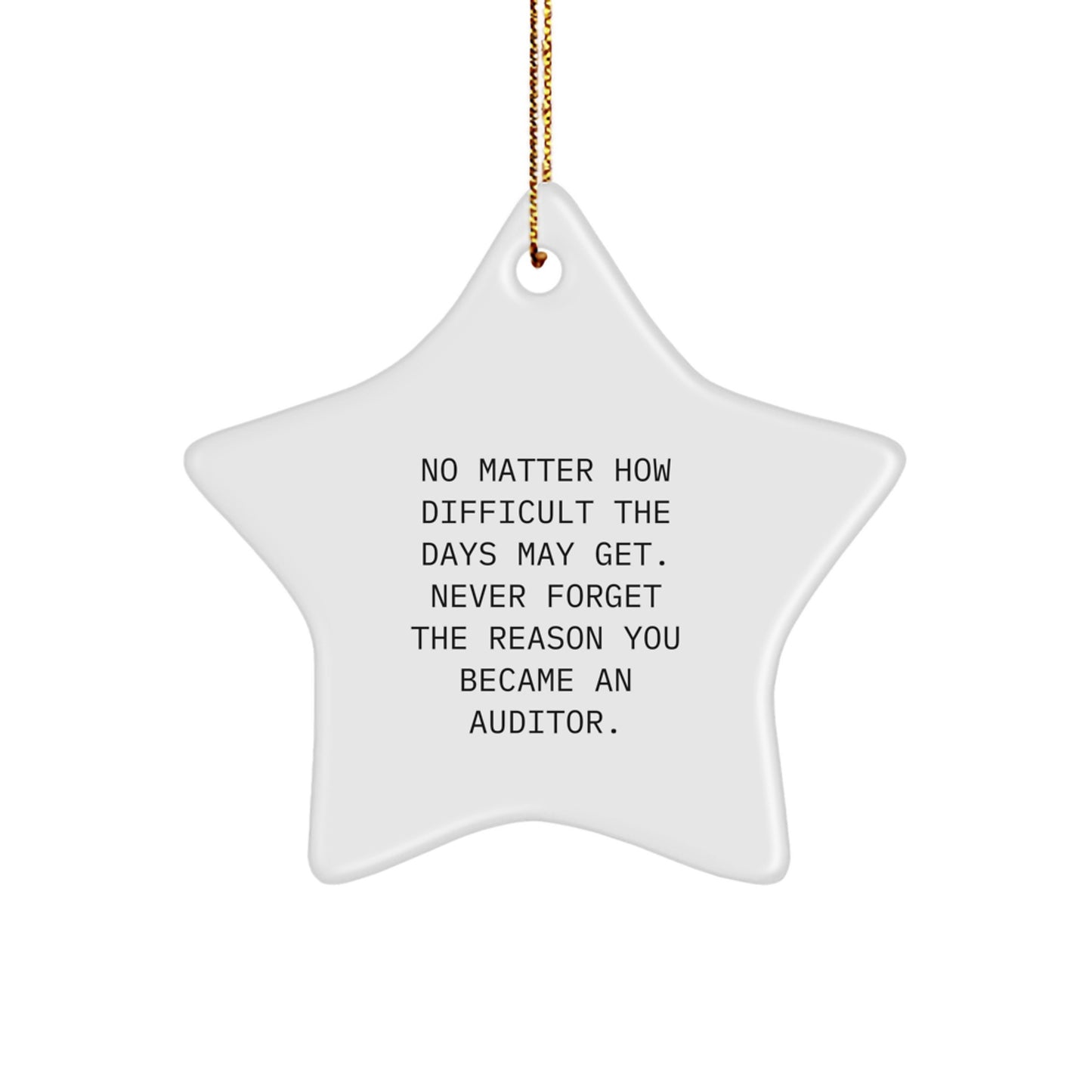Funny Auditor Gifts from Men to Auditor Friends and Family - Christmas Unique Gifts - Star Ornament with Inspirational Quote - Gifts for Auditor Men and Women - Image 1