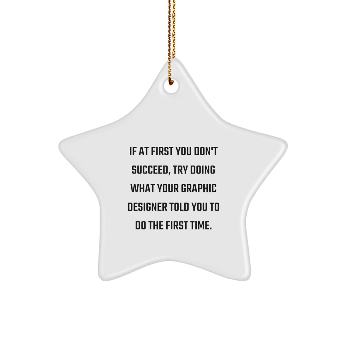 Funny Graphic Designer Gifts from Friends, Christmas Unique Star Ornament for Graphic Designer Men Women Coworkers Family - Image 1