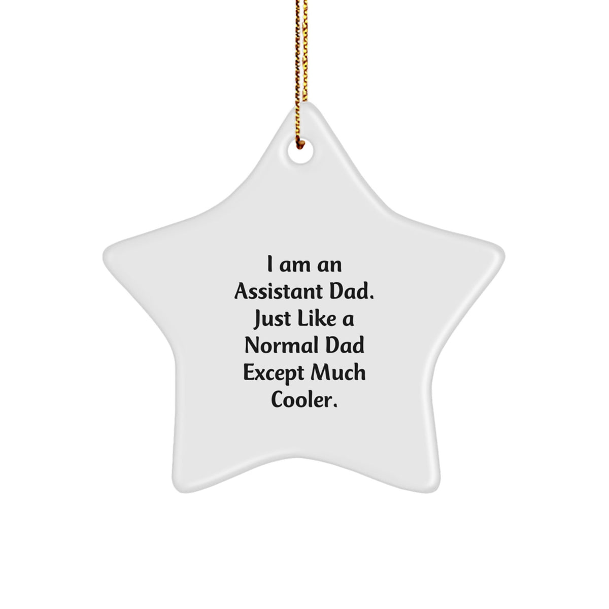 Unique Gifts for Assistant Dads, Funny Star Ornament, White Star Shaped, Perfect for Men or Women, Gifts from Friends or Family, Christmas Unique Gifts - Image 1