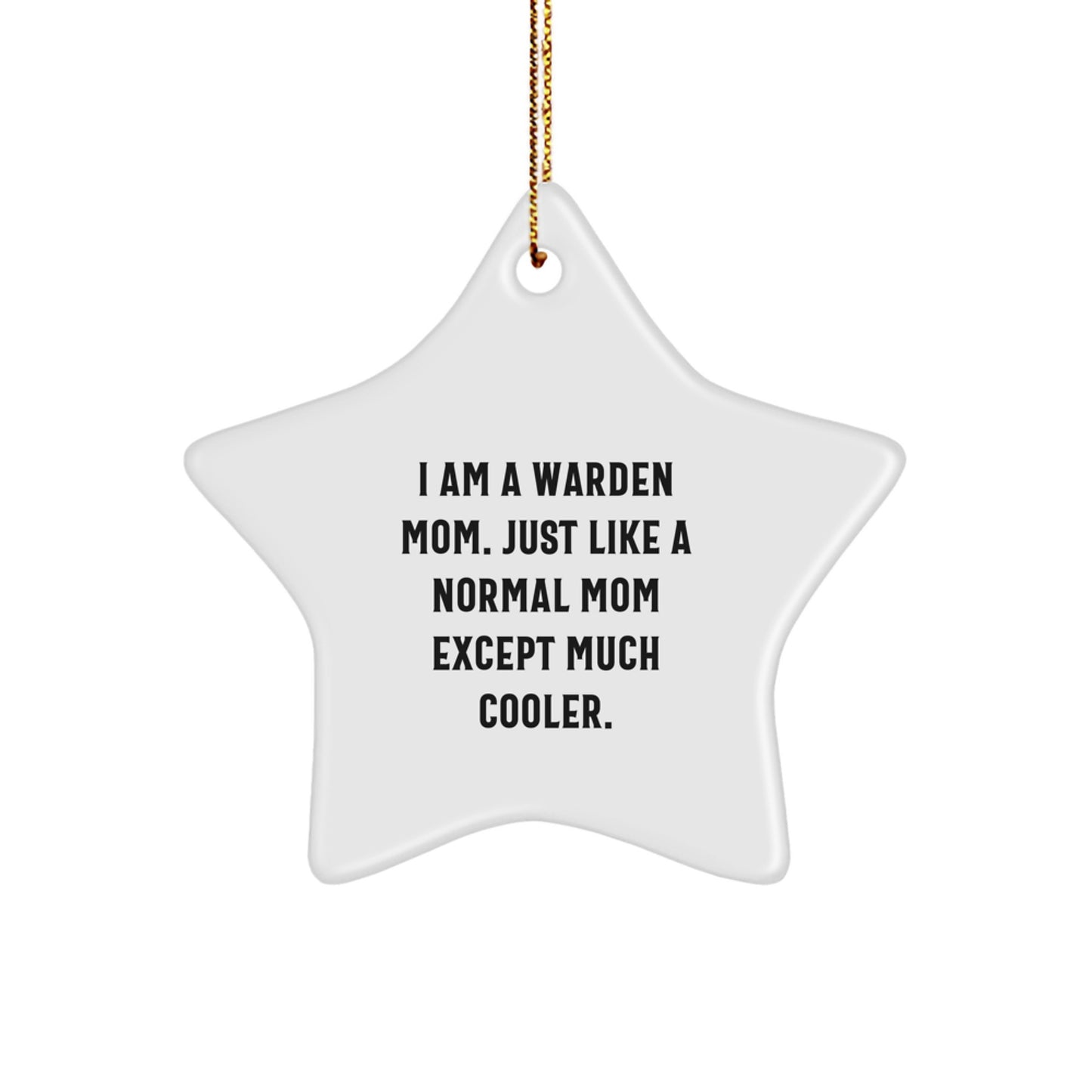 Warden Star Ornament Gifts from Family for Warden Mom - Funny Mom Quote Star Decoration - Image 1