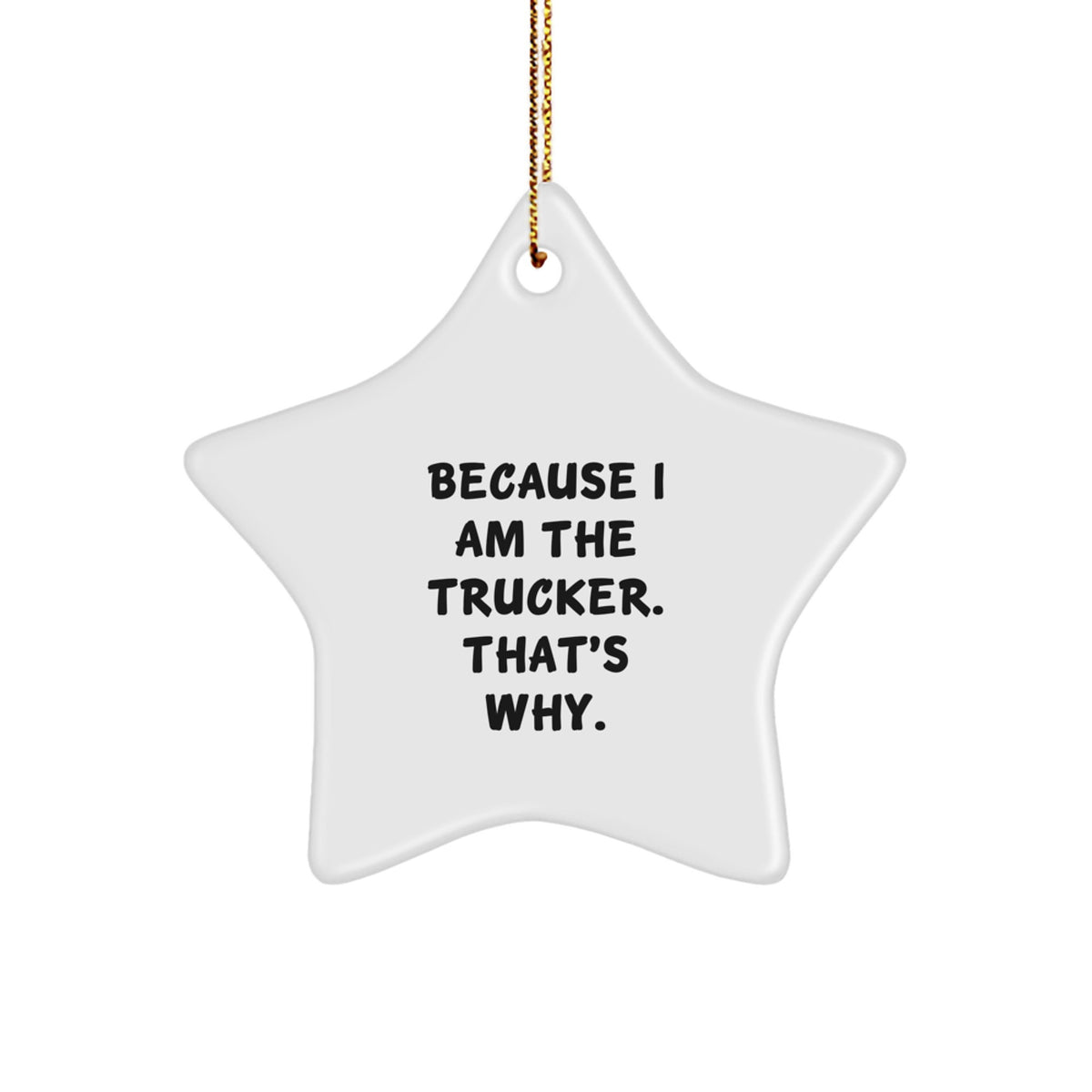 Trucker Star Ornament Gift for Christmas Funny Quote from Friend - Image 1
