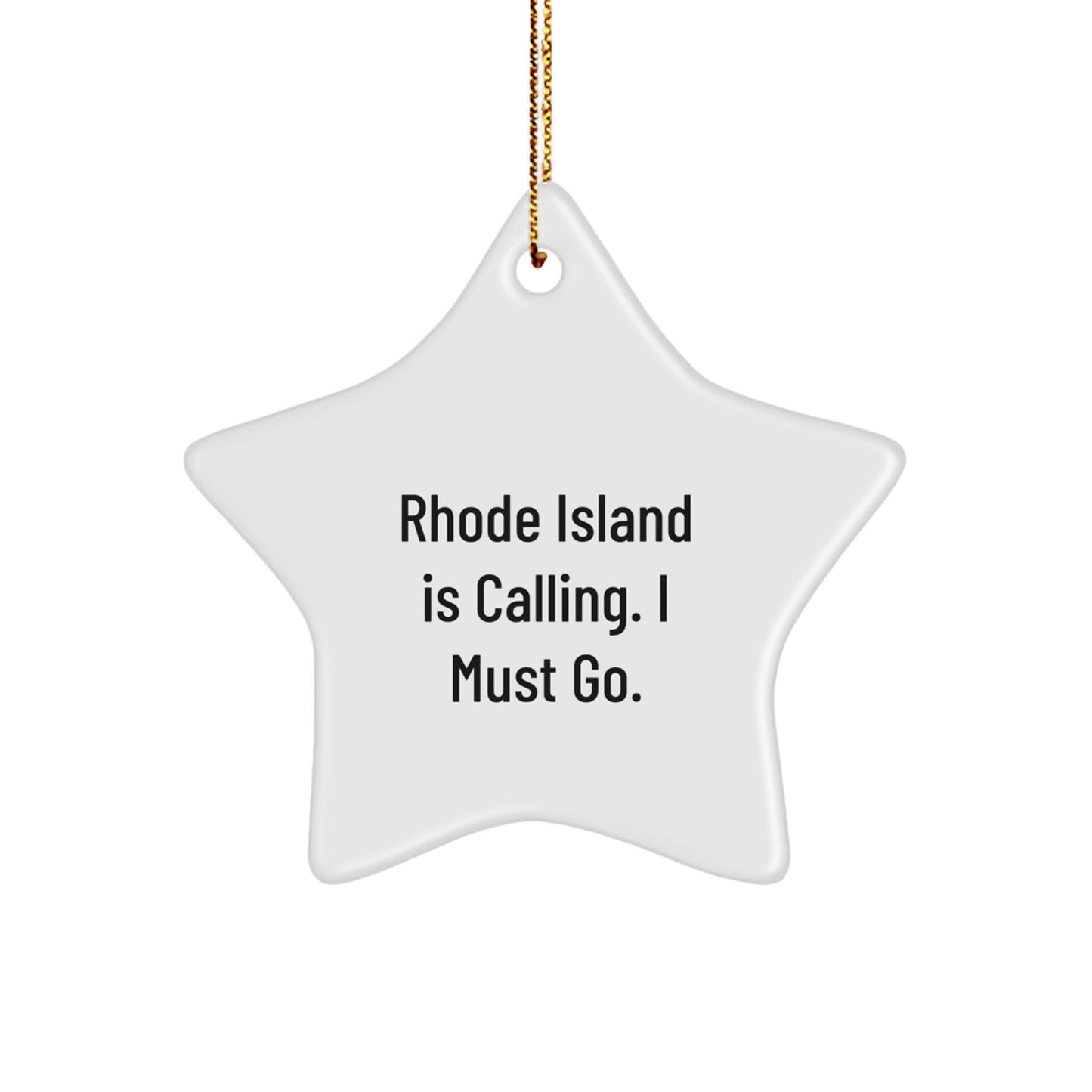 Rhode Island Gifts for Men Women Friends - Funny Star Ornament Gifts from Friends, Family, Coworkers - Unique Christmas Decorations for Rhode Island Lovers - Image 1