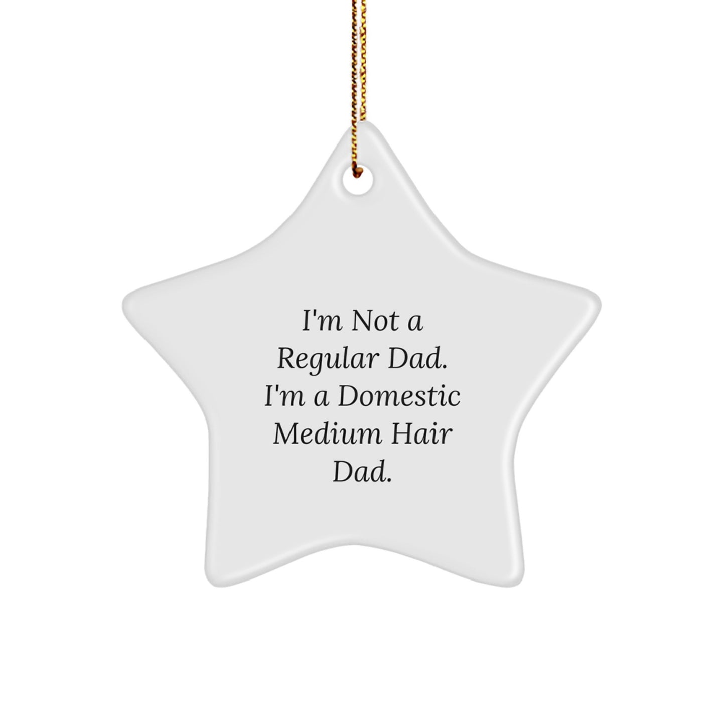 Funny Domestic Medium Hair Cat Gifts from Dad, Star Ornament for Christmas Unique Gifts, I'm Not A Regular Dad. I'm A Domestic Medium Hair Dad. Decorations for Home - Image 1