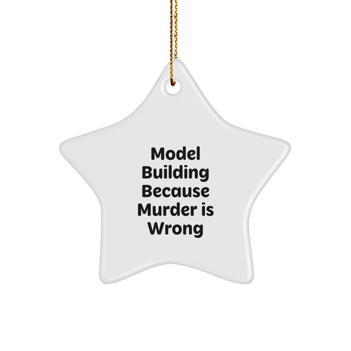 Funny Model Building Star Ornament Gifts from Friends to Family, Unique Christmas Decorations for Model Building Enthusiasts, Star Shaped MDF Decor - Image 1