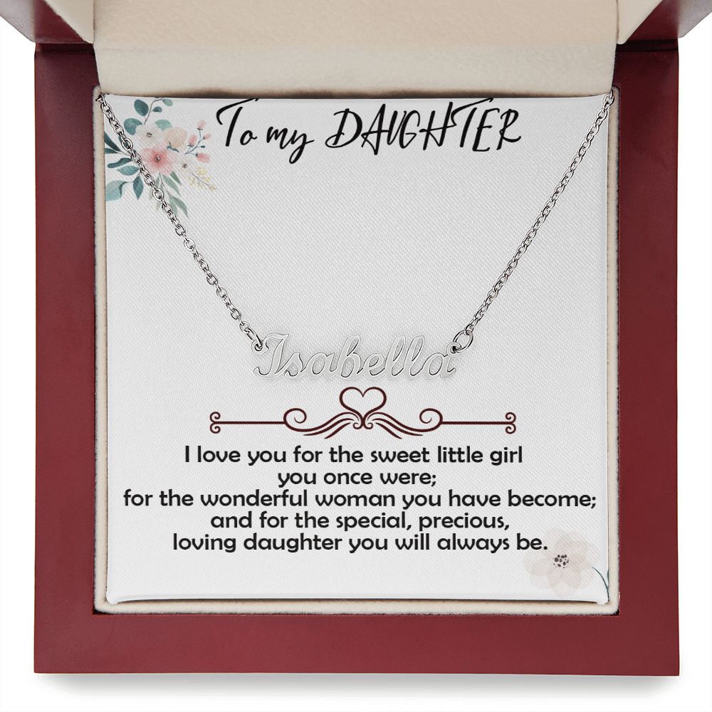 Personalized Name Necklace for Daughter, Daughter Gift Jewelry, Daughter 18th Birthday, Daughter Coming of Age Gift, Customizable Name Necklace for Daughter, Daughter Gift from Mom, Daughter Gift from Dad