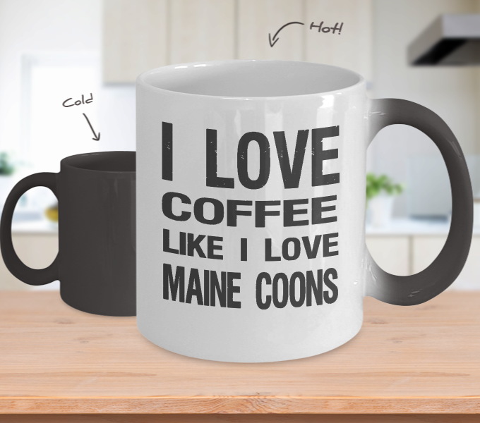 I Love Coffee Like I Love Maine Coons - Cat Lover Color Changing Mug Gift - The VIP Emporium