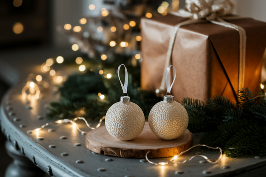 Cover image for 8 Personalized Christmas Ornaments for Engaged Couples