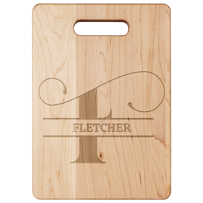 Personalized Monogram Maple Cutting Board – Custom Name & Letter – Handcrafted in the USA