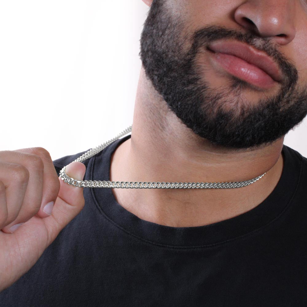 To My Dad Cuban Link Chain Necklace – Personalized Gift from Daughter – “I Will Always Be Your Little Girl”
