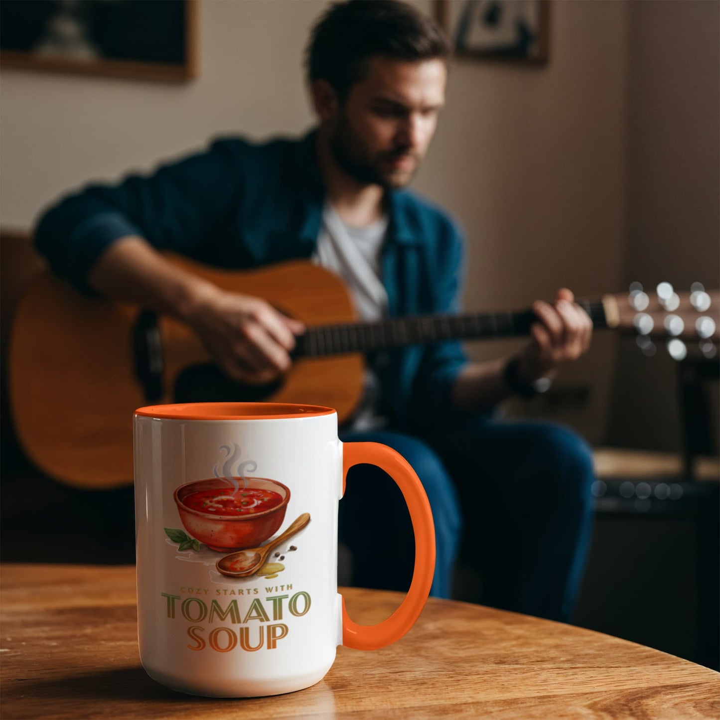 I'm Always in the Mood for Tomato Soup Color Accent Ceramic Mug | Autumn Coffee Mug