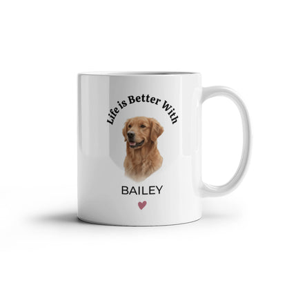 Personalized Painted Pet Portrait Mug – Life Is Better With