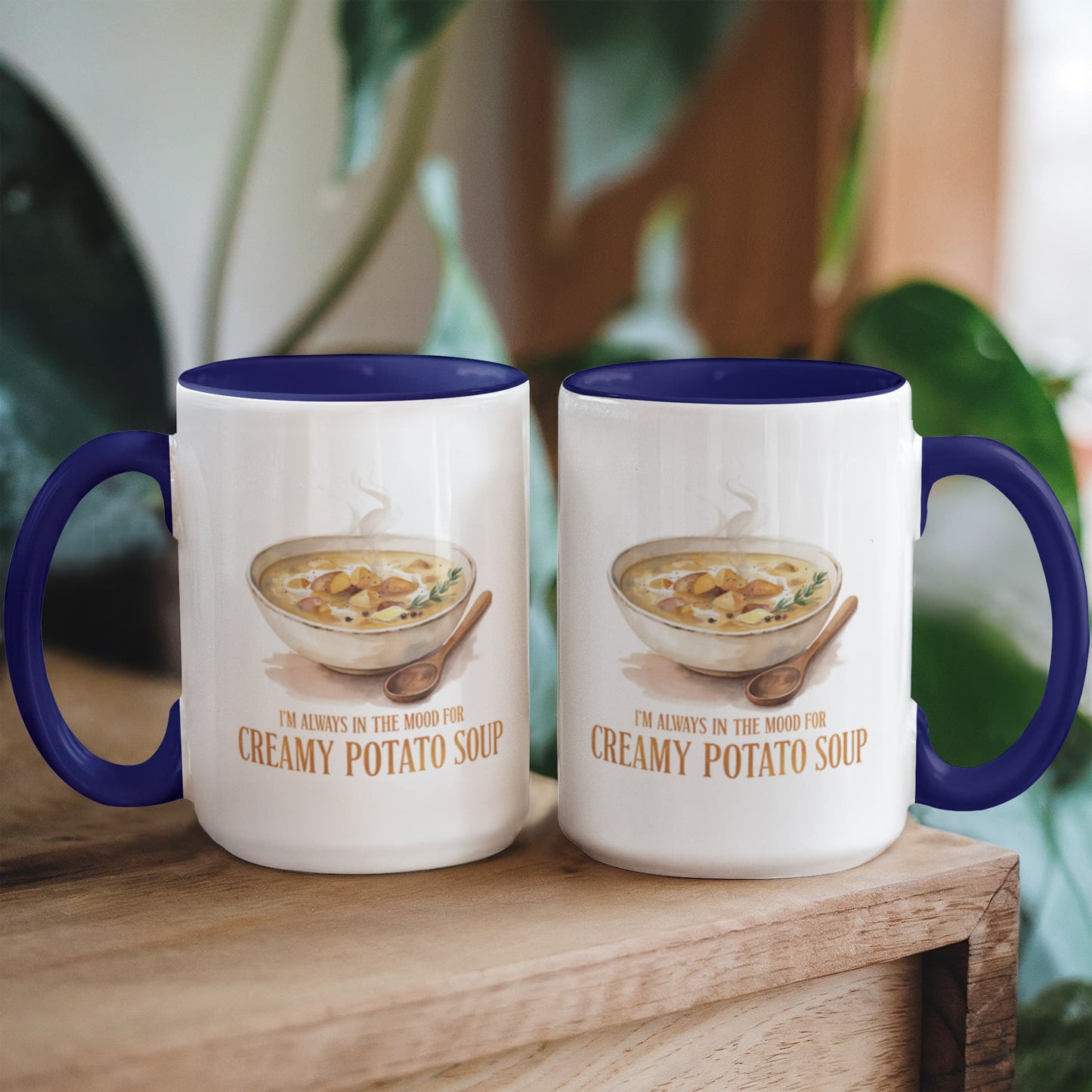 I'm Always in the Mood for Creamy Potato Soup Color Accent Ceramic Mug | Autumn Coffee Mug