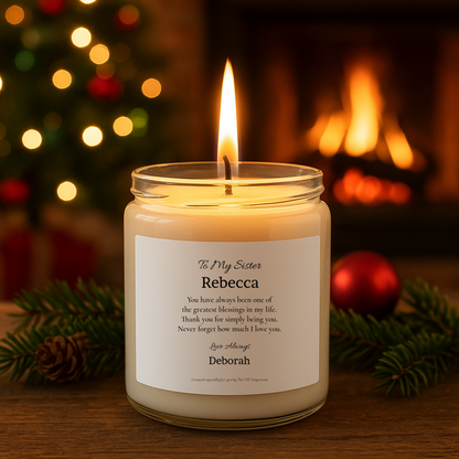 To My Sister – Greatest Blessings Personalised Scented Soy Candle | Custom Name Sister Gift