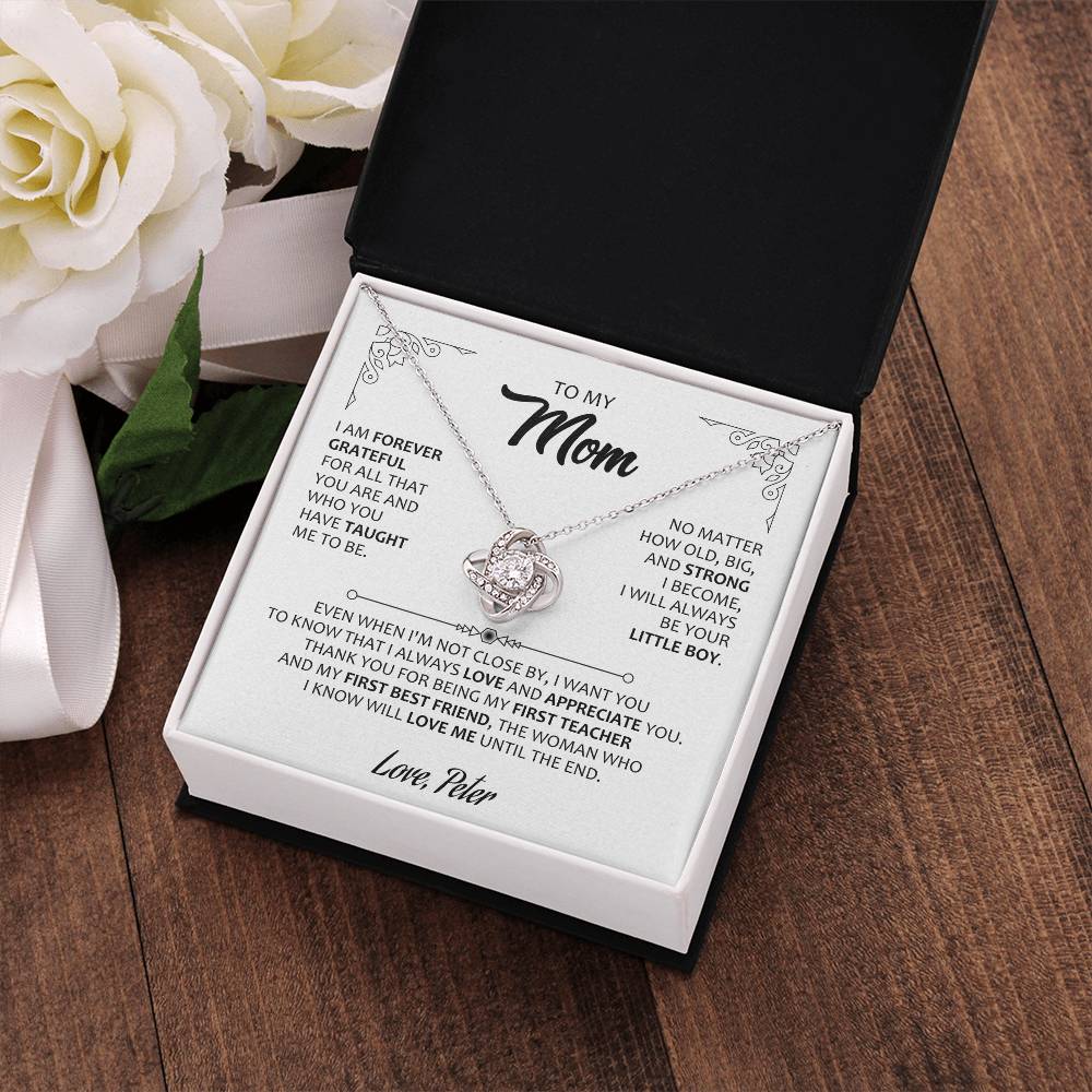 To My Mom – Forever Grateful Love Knot Necklace