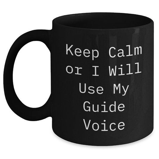 Funny Guide-Themed Black Coffee Mugs for Dad's Guide Voice on Father's Day Unique Gifts from Mom, Gifts for Guide-Loving Men - Main