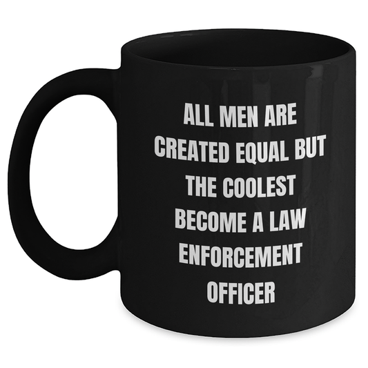 Funny Law Enforcement Officer Gifts, Cool Black Coffee Mugs for Graduation, Gifts from Men to Law Enforcement Officer - Main