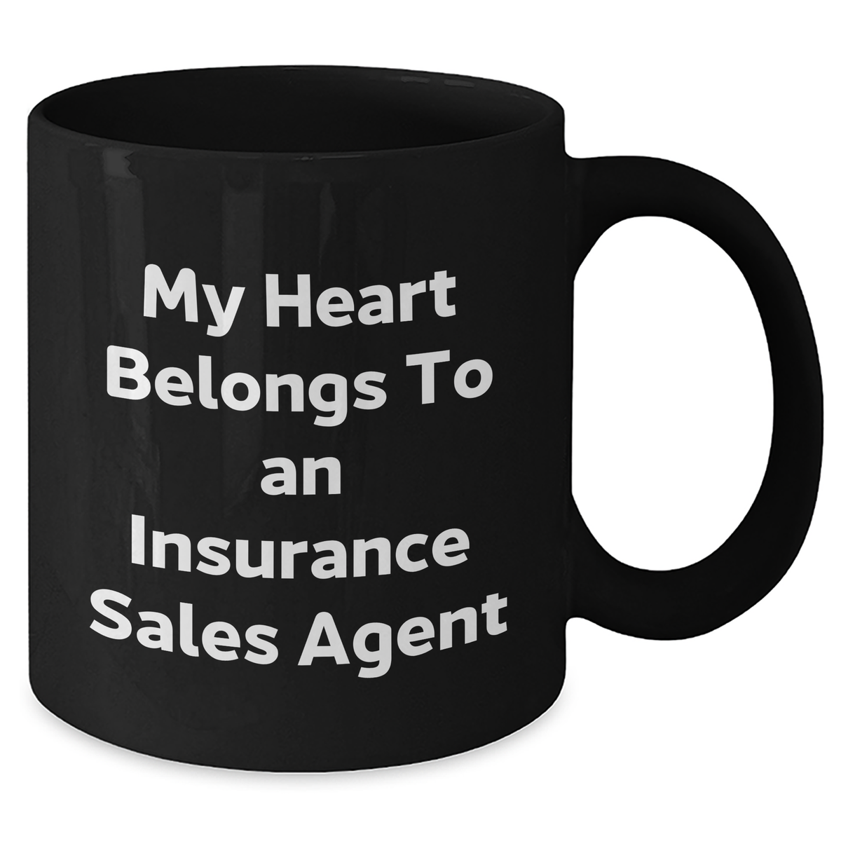Funny Insurance Sales Agent Gifts from Men, Insurance Sales Agent Black Coffee Mug for Father's Day, 'My Heart Belongs To An Insurance Sales Agent' Quote, Microwave and Dishwasher Safe - Additional