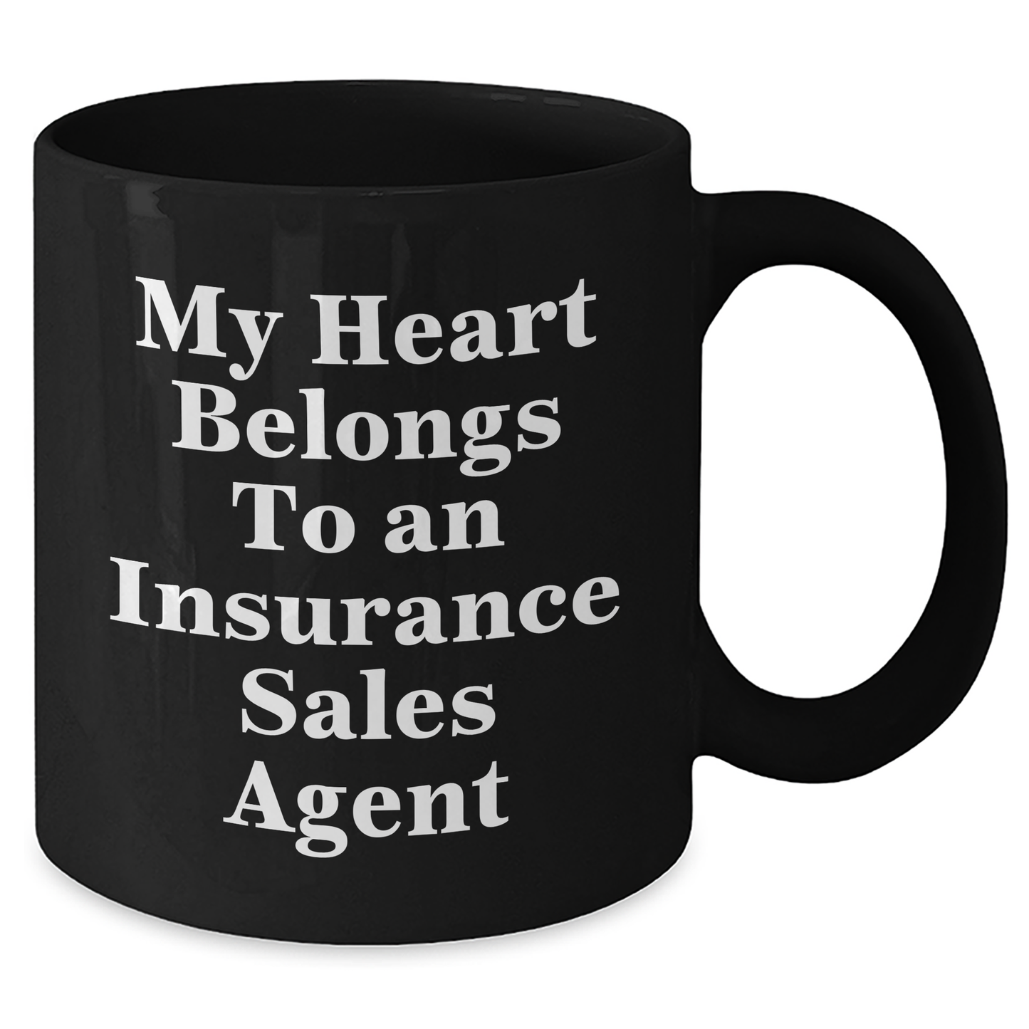 Funny Insurance Sales Agent Gifts from Friends, Family, or Coworkers - My Heart Belongs To An Insurance Sales Agent Black Coffee Mug for Insurance Sales Agent Dad on Father's Day - Additional