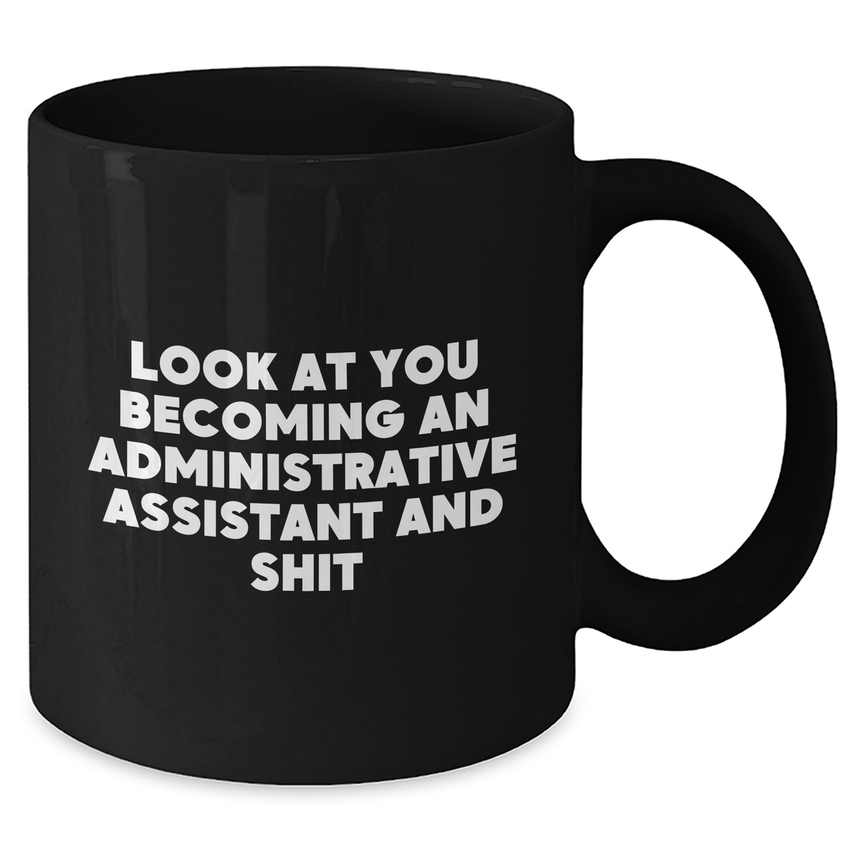 Funny Gifts for Administrative Assistants, 'Look At You Becoming An Administrative Assistant And Shit' Black Coffee Mug, Graduation Unique Gifts from Friends - Additional
