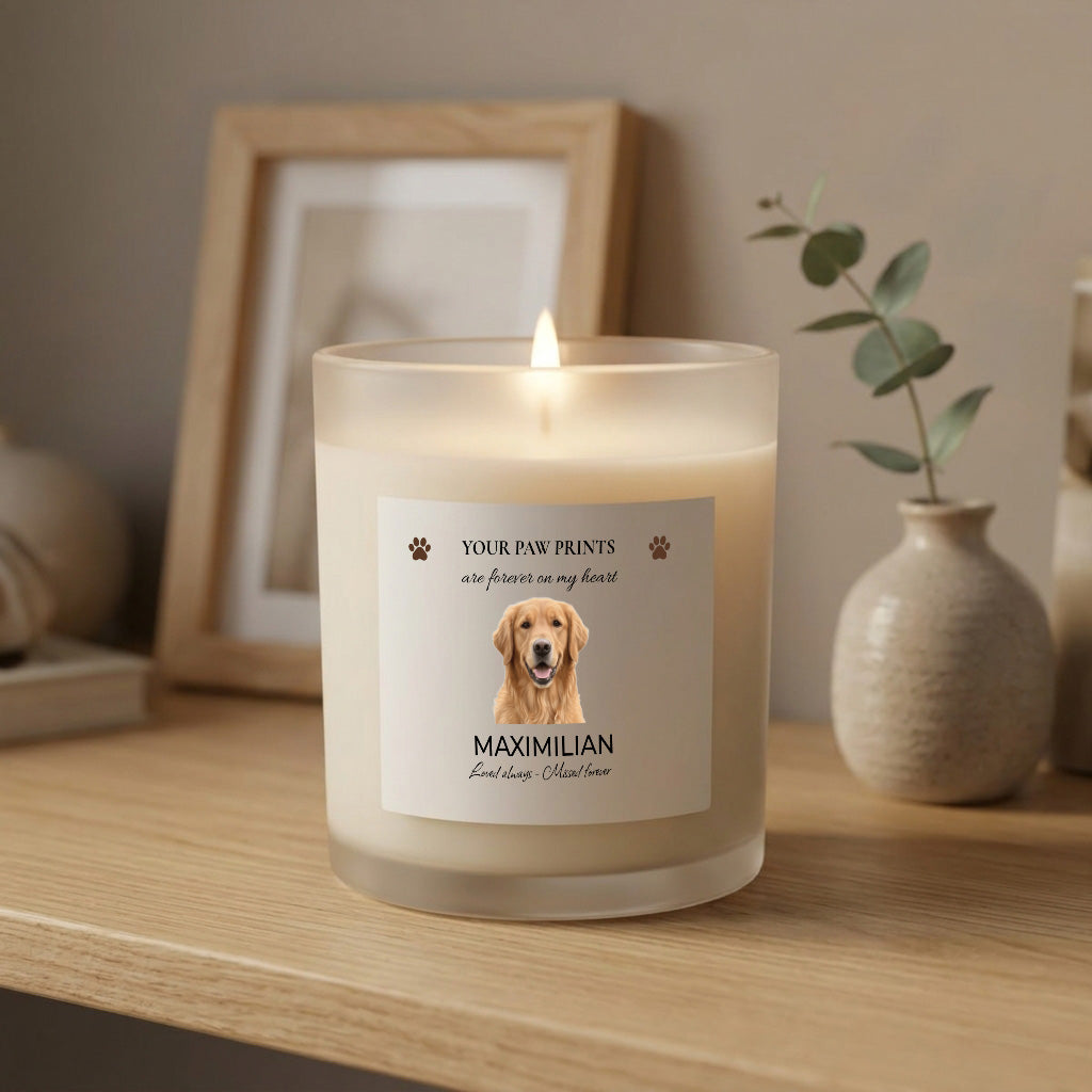 Personalized Painted Pet Memorial Candle – Your Paw Prints