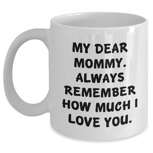 Funny Mommy Gifts from Men to Mommy, White Coffee Mug with Inspirational Quote, Graduation Unique Gifts for Mommy - Main
