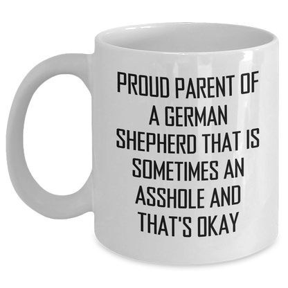 Funny German Shepherd Dog Gifts for Proud Parents - White Coffee Mug from Friends and Family for Graduation - Main
