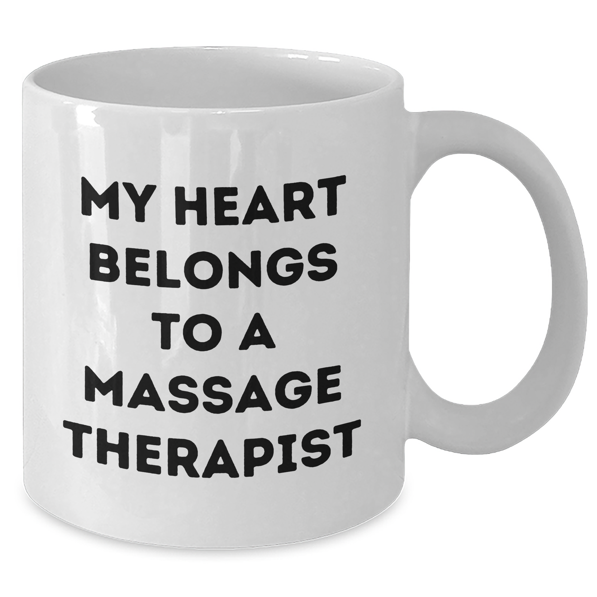 Massage Therapist Gifts for Him and Her, Funny White Coffee Mug, 'My Heart Belongs To A Massage Therapist', Gifts from Men to Massage Therapist, Unique Father's Day Unique Gifts - Additional