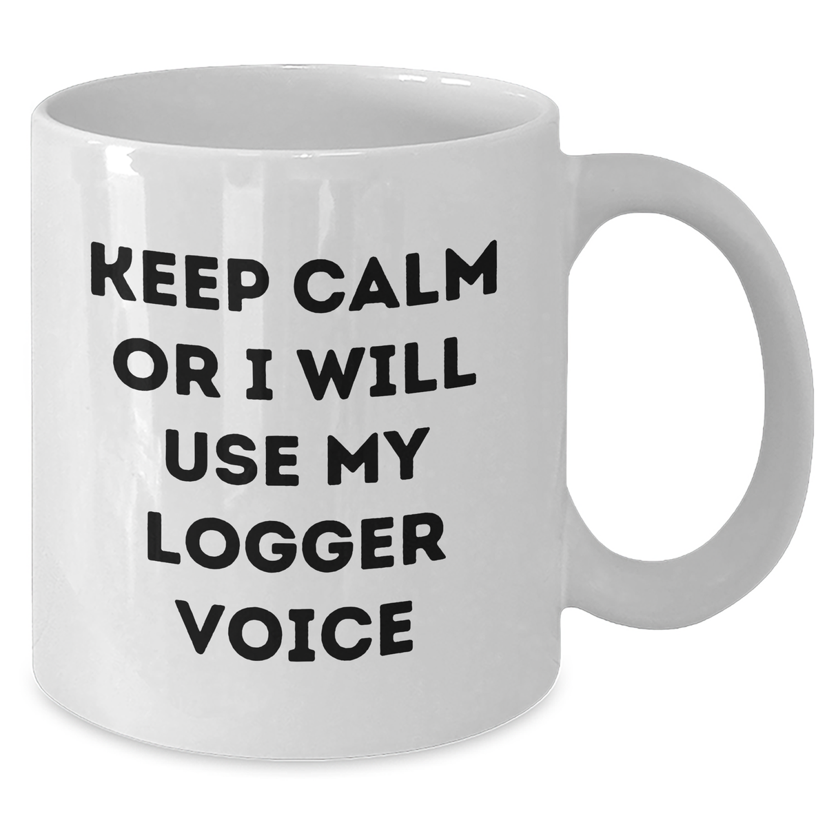 Logger Gifts from Men - Keep Calm Or I Will Use My Logger Voice, Funny White Coffee Mug for Logger Enthusiasts, Mother's Day Unique Gifts for Her - Additional