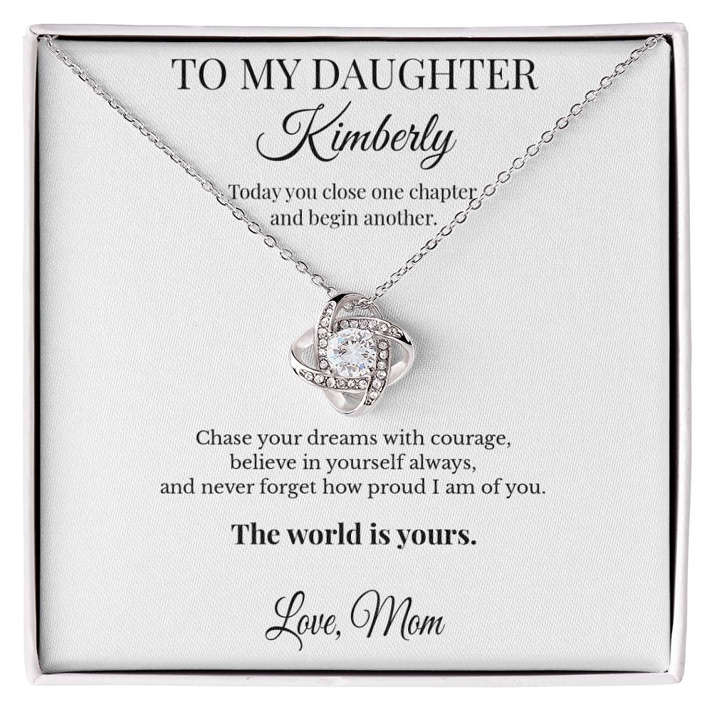 To My Daughter Personalized Necklace Gift – The World Is Yours Graduation Gift