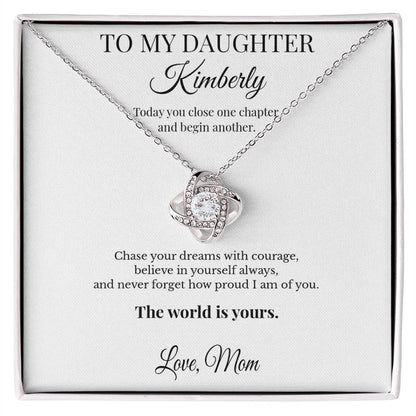 To My Daughter Personalized Necklace Gift – The World Is Yours Graduation Gift