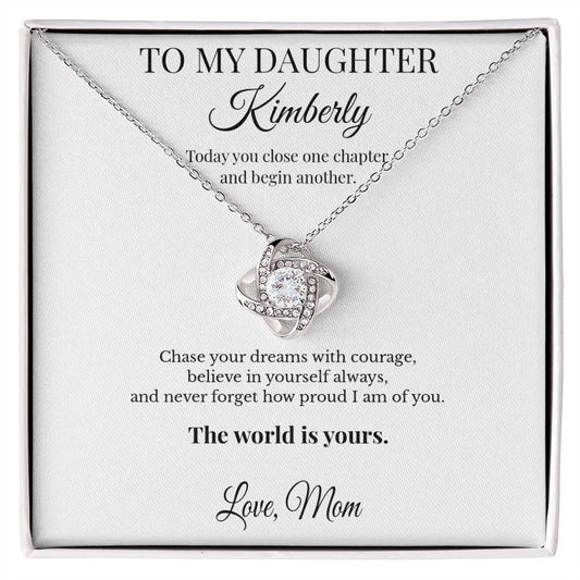 To My Daughter Personalized Necklace Gift – The World Is Yours Graduation Gift