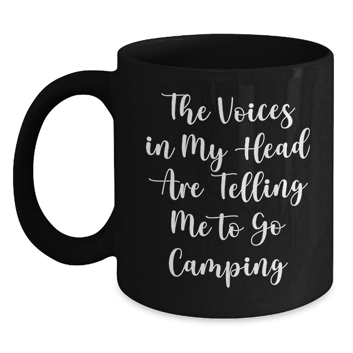 Camping Humor Gifts from Friends - Funny Camping Mug for Men or Women - 'The Voices In My Head Are Telling Me To Go Camping' Birthday Unique Gifts - Main