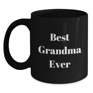 Funny Grandma Gifts, Best Grandma Ever - Black Coffee Mug for Birthday, Gifts from Family to Grandma - Main