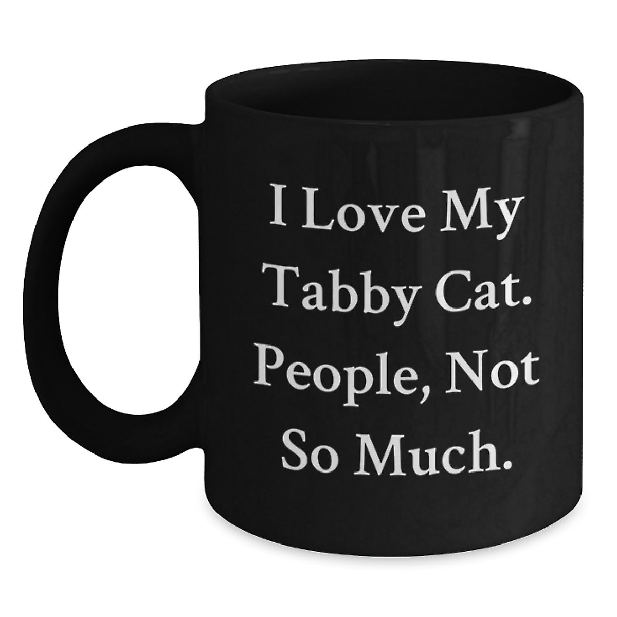 Funny Tabby Cat Gifts from Family for Tabby Cat Lovers Black Coffee Mug Christmas - Main