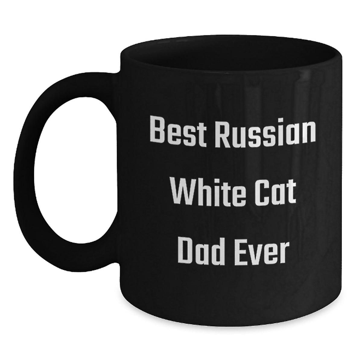 Funny Russian White Cat Lover Gifts from Dad for Best Russian White Cat Dad Ever Birthday Unique Coffee Mug - Main