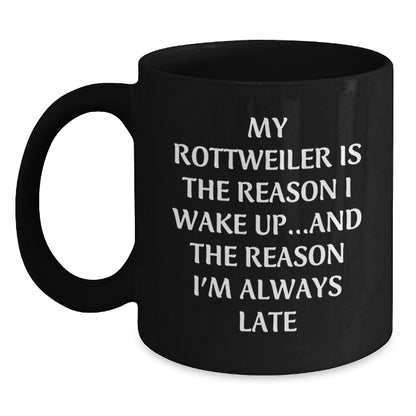Rottweiler Dog Lovers Funny Quote Gifts from Men to Friends Birthday Unique Presents, Black Coffee Mug 11oz or 15oz - Main