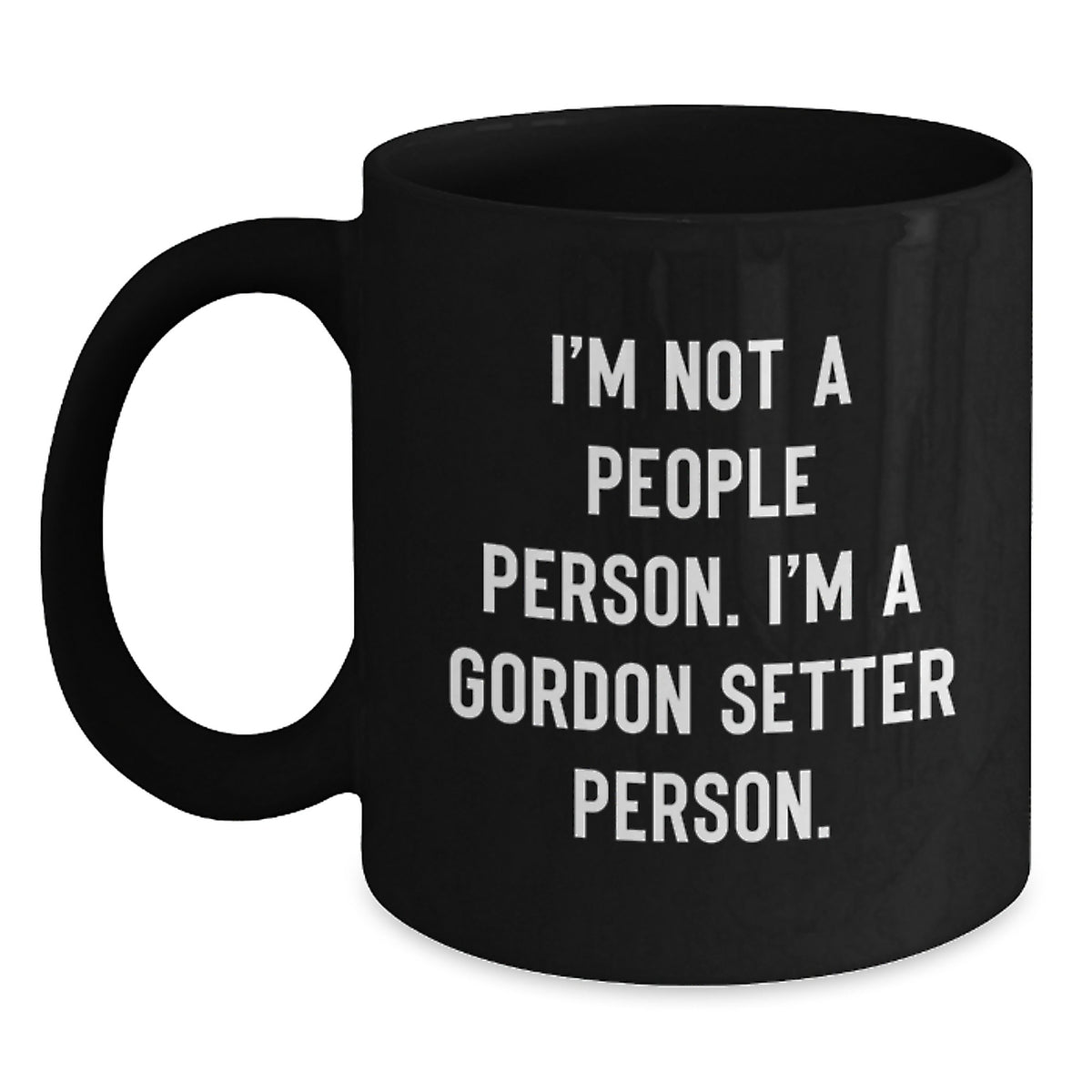 Gordon Setter Dog Lovers Funny Birthday Unique Gifts from Friends, Coworkers, Family, for Men Women, 'I'm Not A People Person. I'm A Gordon Setter Person.' Black Coffee Mug - Main