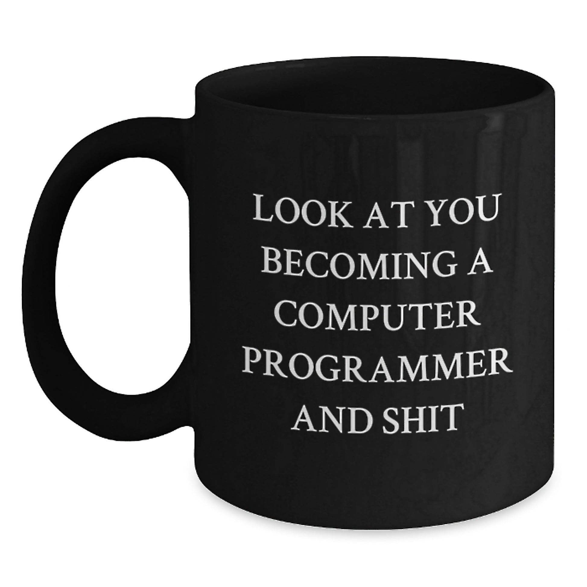 Funny Computer Programmer Gifts for Men from Friends, Black Coffee Mug with Inspirational Quote, 11oz or 15oz, Microwave and Dishwasher Safe, Graduation Unique Gifts - Main