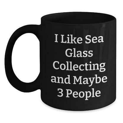 Funny Sea Glass Collecting Black Coffee Mugs Gifts from Friends and Family for Christmas Unique Finds - Main