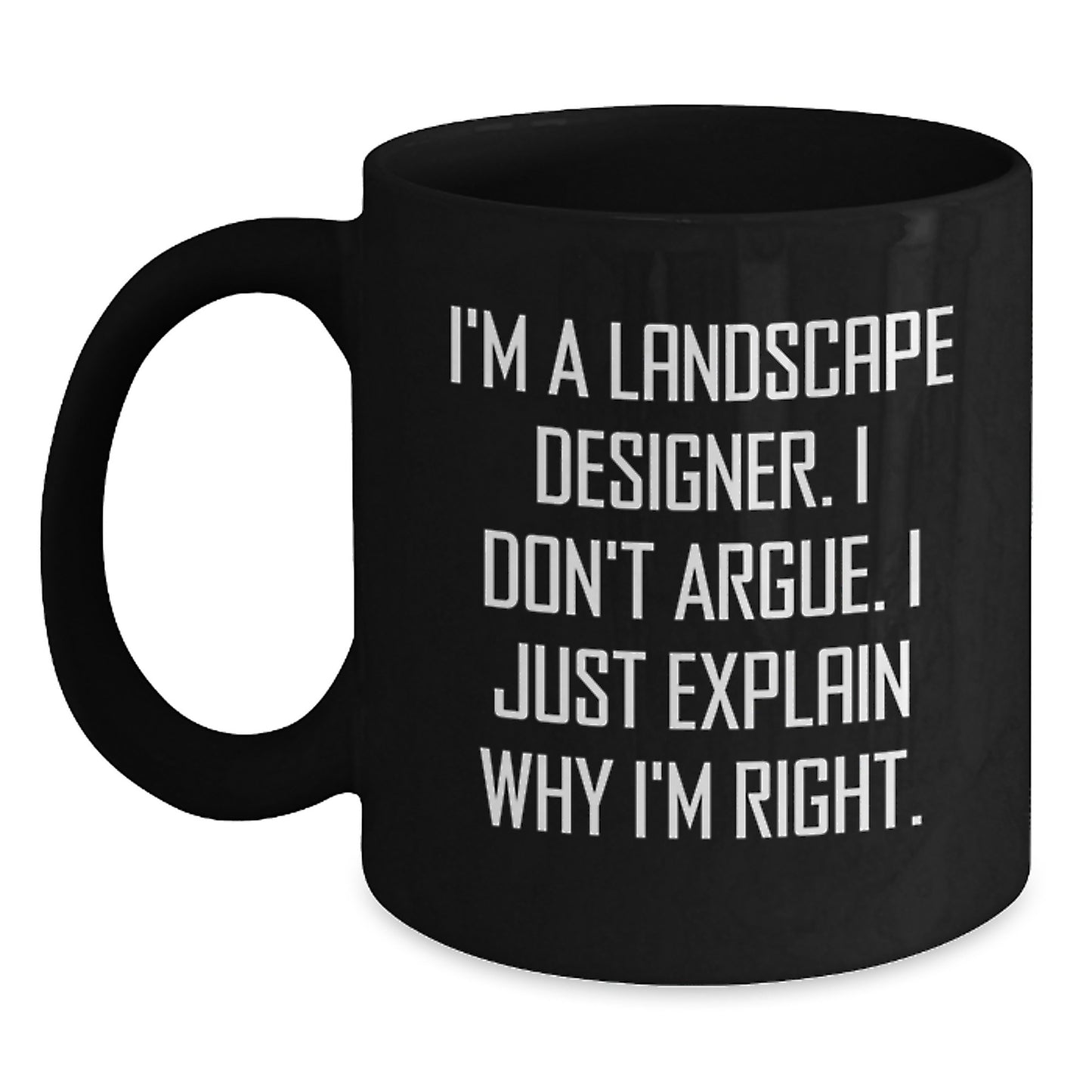 Funny Landscape Designer Gifts from Friends - I'm Right Black Coffee Mug for Men Women Coworkers Family - Main
