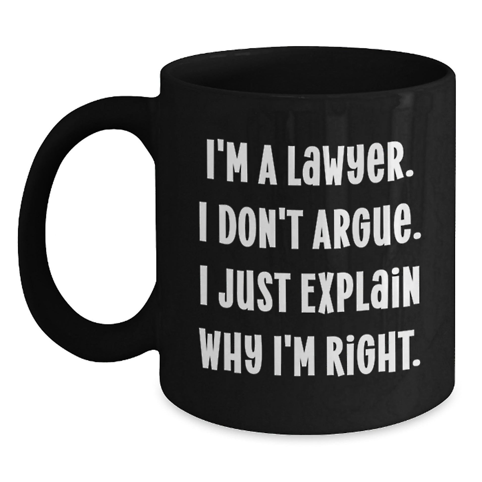 Funny Lawyer Gifts for Men, 11oz or 15oz Black Coffee Mug, Christmas Unique Presents from Friends - Main
