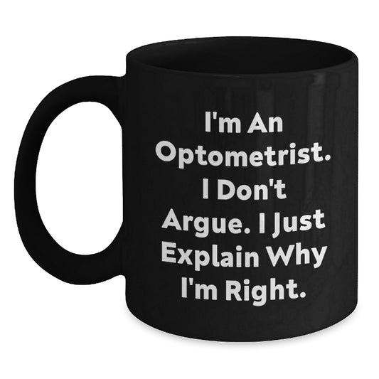 Funny Optometrist Gifts for Men Black Coffee Mugs Christmas Unique Presents from Friends and Family - Main