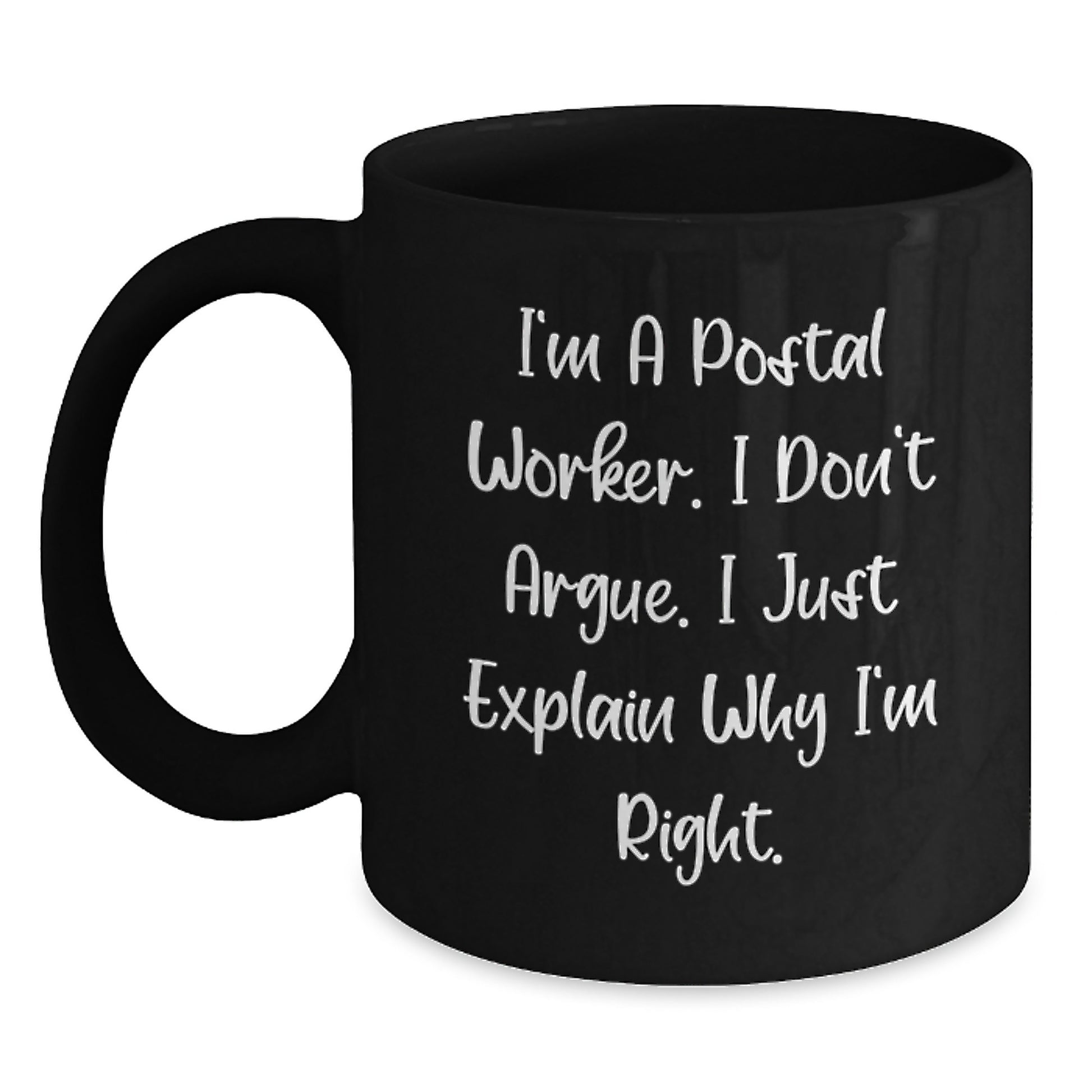 Funny Postal Worker Gifts for Men - Black Coffee Mug - Gifts from Family for Christmas Unique - Main