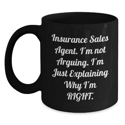 Funny Insurance Sales Agent Gifts from Friends for Insurance Sales Agent Black Coffee Mugs Christmas Unique Presents - Main