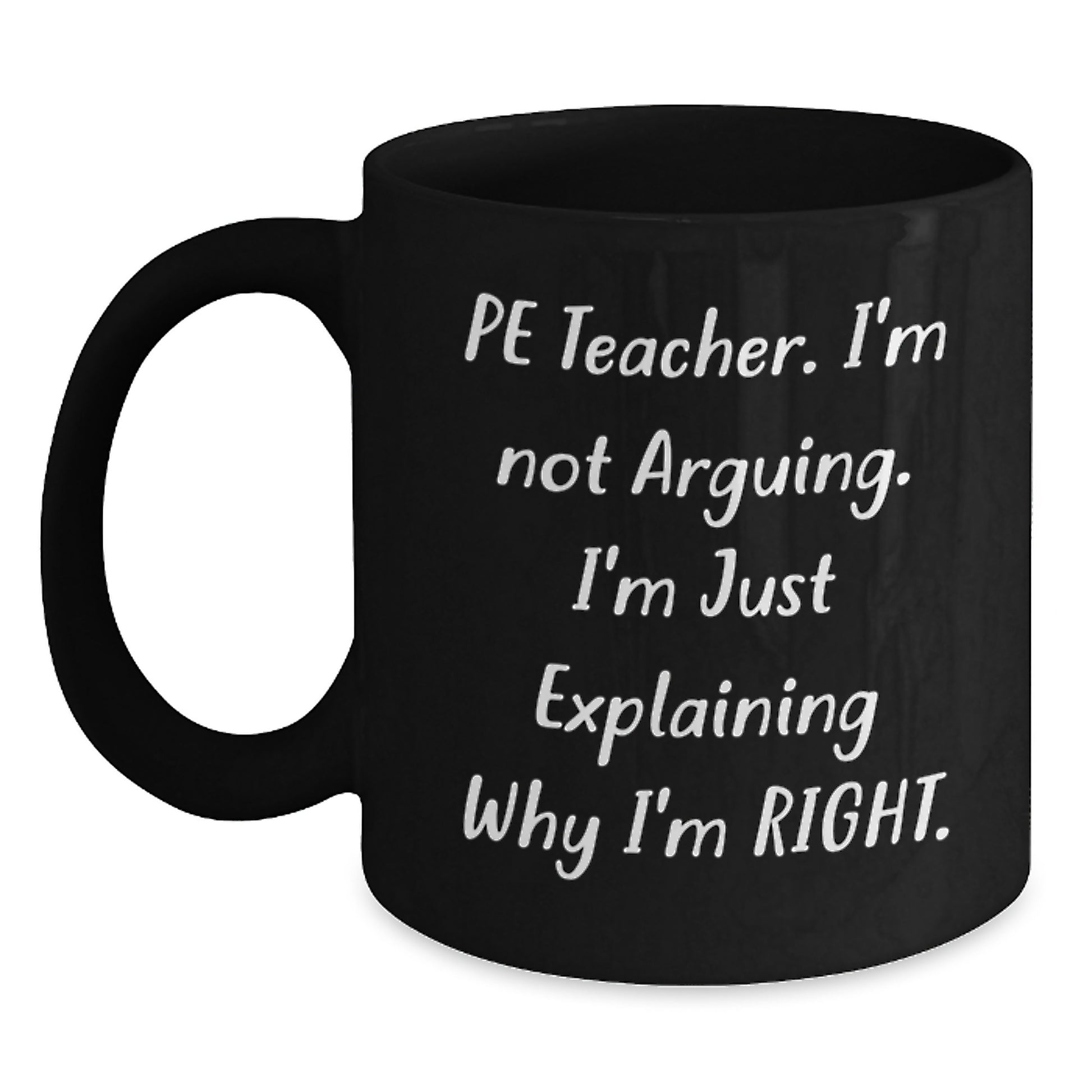Funny PE Teacher Gifts from Men for PE Teacher Black Coffee Mug Christmas Unique - Main