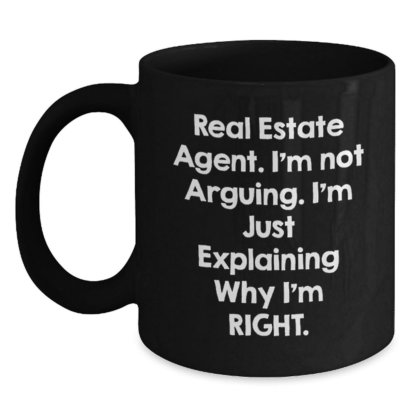 Funny Real Estate Agent Gifts - Gifts from Friends for Real Estate Agent Men, Black Coffee Mug with Christmas Quote, Real Estate Agent Humor, Encouragement - Main