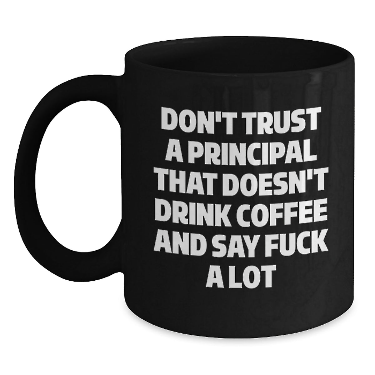 Funny Principal Gifts, Unique Black Coffee Mug for Principal, Don't Trust A Principal That Doesn't Drink Coffee And Say F--k A Lot Birthday Unique Gifts from Friends - Main