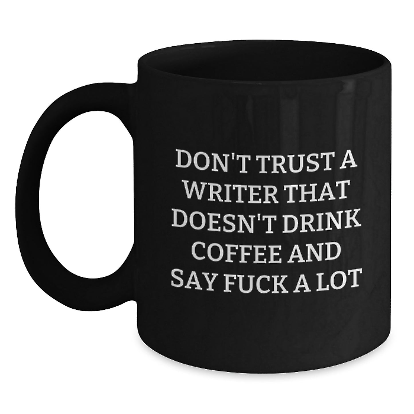 Funny Writer Gifts from Men to Friends, Black Coffee Mug for Christmas Unique Presents - Main