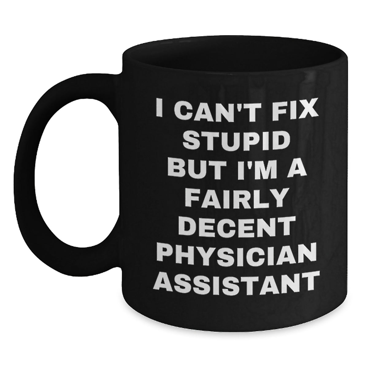 Funny Physician Assistant Gifts from Friends, Cute Black Coffee Mugs for Physician Assistant, I'm A Fairly Decent Physician Assistant Mug Christmas Unique Gifts - Main